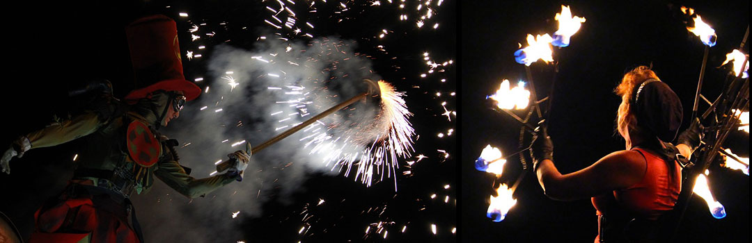 Artisti da strada con fuoco Artisti da strada