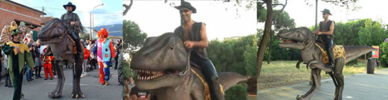 t-rex con cavaliere